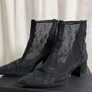 Coach Black Mesh Heeled Boots